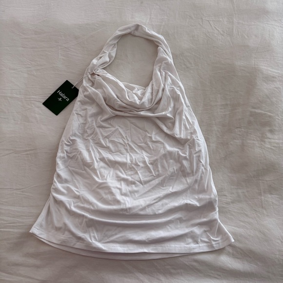 Halara White Halter Cowl Neck - Picture 3 of 8